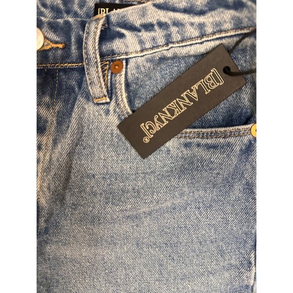 Blank Nyc Baxter Ribcage Straight Leg Jean Women's Faux Leather Color Block 25 - Picture 3 of 10